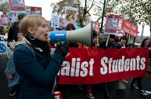 Sarah on the National Union of Students demonstration in 2012